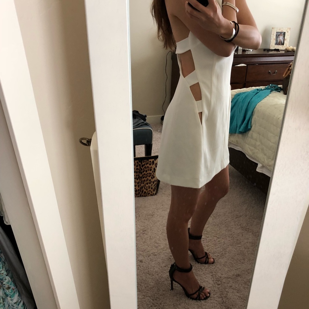 White cut out mini dress